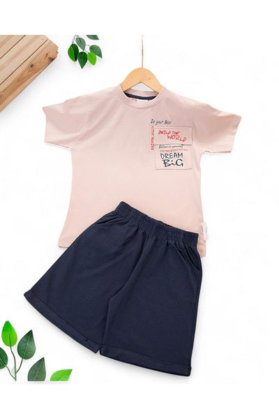 Egelite Boy's Summer Pocket Detail 6-7-8-9-10 Years Old Single Bottom Top Shorts Suit