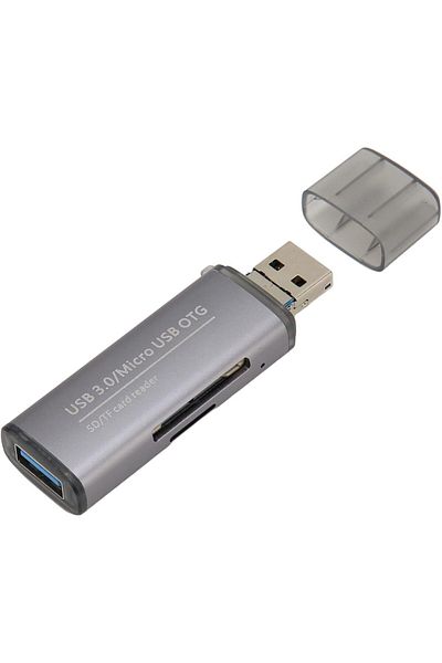 Qedii Card Reader USB C Micro Sd Tf Card Reader, Aluminum Type-C USB 3.0 Otg Memory Card Adapter Tra