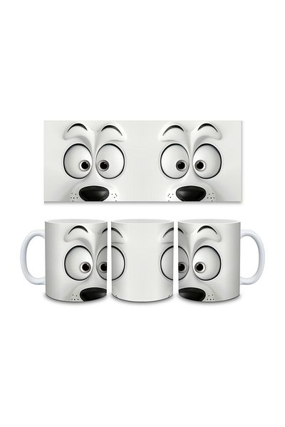 IŞILAY PROMOSYON Sarcastic Dog Face 3D Ceramic Mug Cup