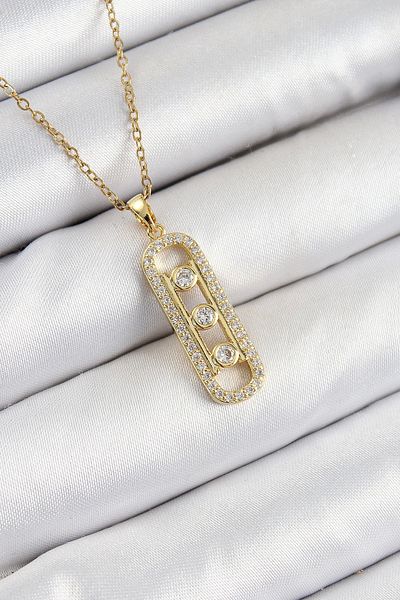 Clariss 316L Steel Zircon Stone Messika Model Gold Color Women's Necklace