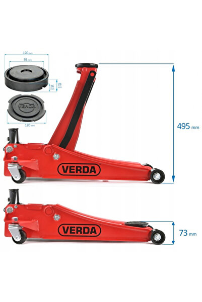 ORYX Cric hidraulic 3T cu profil redus și două pistoane, ridicare rapidă SN9315