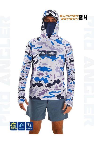 Fujin Pro Angler S24 Buff & Hoodi كامو أزرق طبيعي