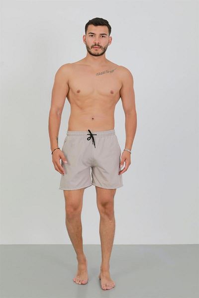 Celira Men's Zippered Pocket Swim Shorts Beige