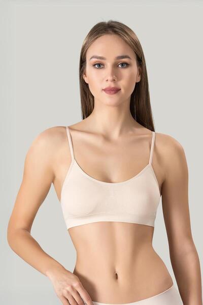 Pi Giyim Bustieră căptușită pentru femei, culoarea pielii, sport