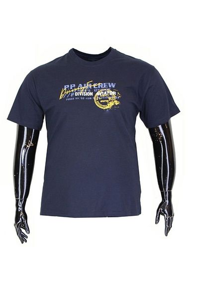 POLOPEPE Men's Plus Size T-Shirt 2119-Blue - 5XL