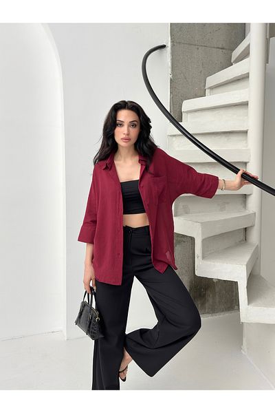 POP STORY Women's Oversize Cotton Women's Shirt 100% Cotton
