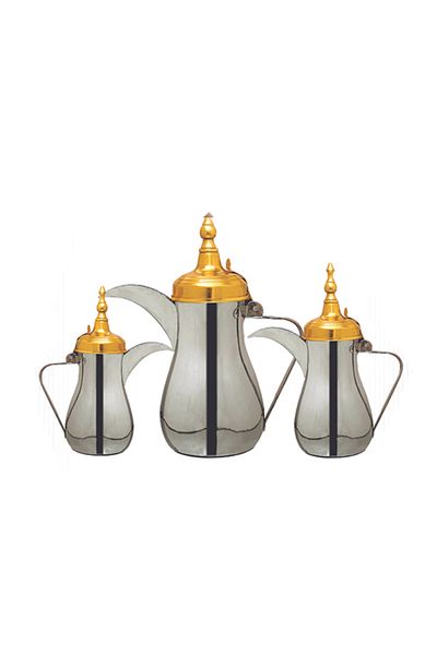 DAC Luxury Arabic Coffee Dallah Set – Stainless Steel – 3 Pieces by Raslan