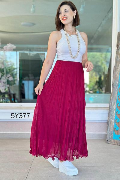 İnce Topuk Lined Chiffon Skirt 5Y377