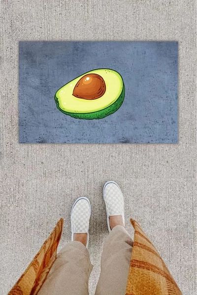 SAFE GROUP Digital Print Decorative Avocado Anthracite Door Mat K-1296
