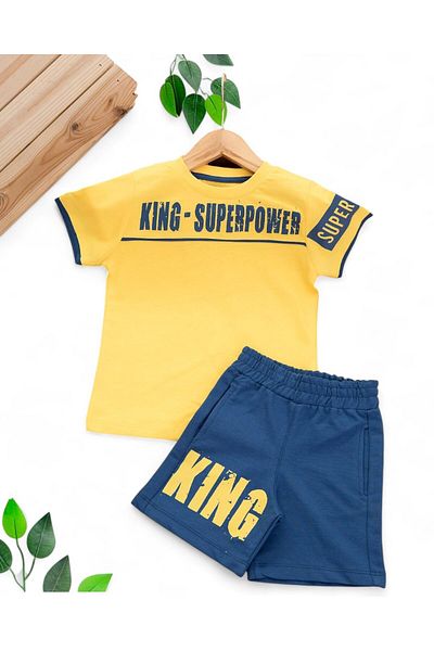 voyyo kids baby Boy's Summer 6-7-8-9-10 Years Printed Shorts Interlock Set