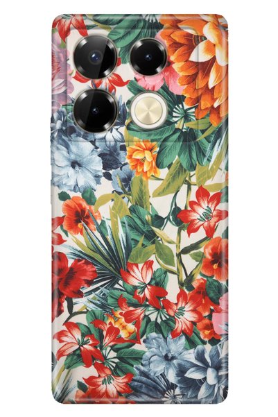 Cekuonline حافظة Infinix Note 40 Pro 5G ملونة من السيليكون مطبوعة على شكل زهر...