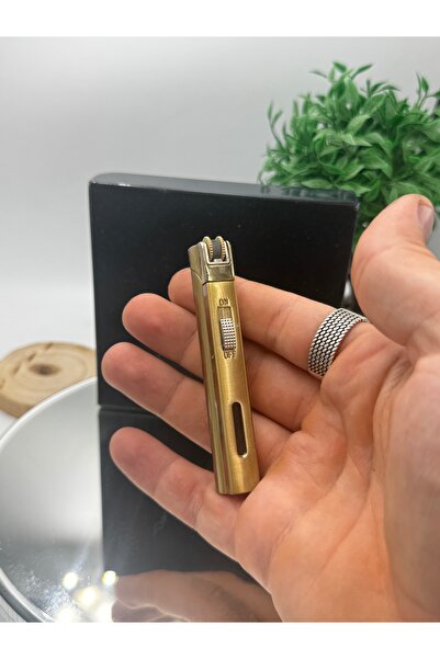 NikaŞ Tek Torch Pürmüz Metal Kilit Korumalı, Görünür Gaz Göstergeli Gazlı Puro Çakmağı