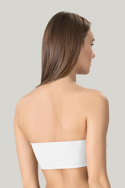 MODA YILDIZ Women's Padded Strapless White Bustier