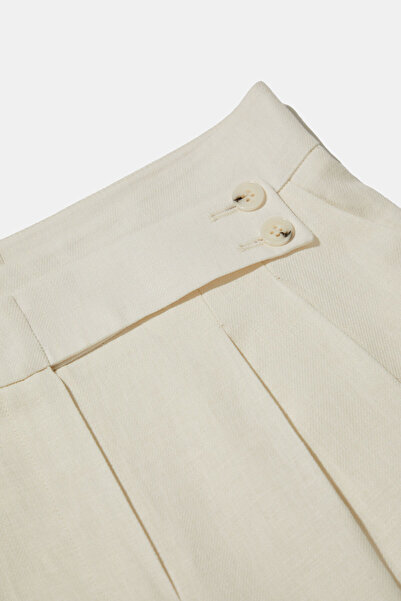W Collection White Linen Cotton Trousers