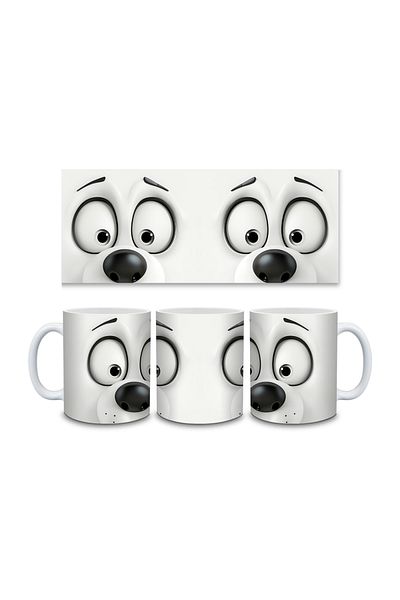 IŞILAY PROMOSYON Sarcastic Dog Face 3D Ceramic Mug Cup