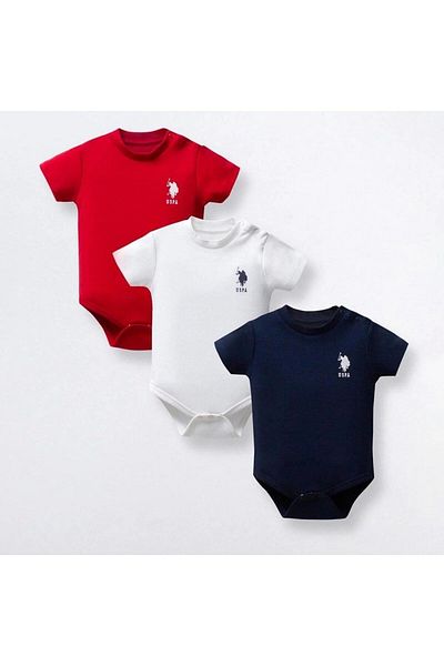 U.S. Polo Assn. U.S Polo Assn Baby Boy 3-Piece Body Set - White