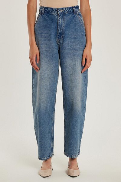 Tudors Women's Regular Fit Side Pocket Baggy Balloon Blue Jean Jeans Trousers