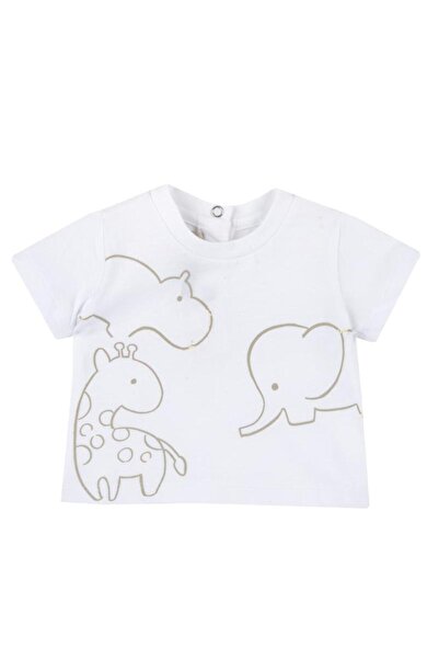 Chicco Children's white t-shirt with safari print