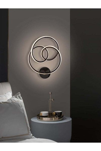 Moonlight Lighting مصباح حائط LED حديث 6547-BK بثلاثة مستويات سطوع - تصميم أس...