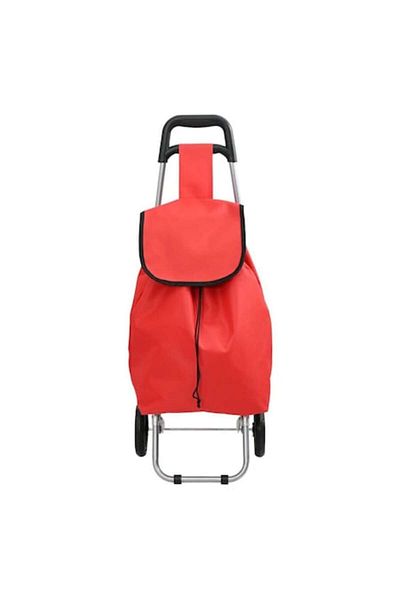 vidaxl Carucior de Cumparaturi vidaXL, roti EVA, 35L, rosu, 28x34.5x92cm