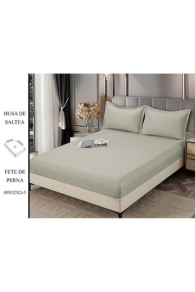 CHIRASO CHIRASO Bed Cover Set, DAMASK, for 180x200 cm mattress and 2 Pillowcases 52x80cm, dusty green