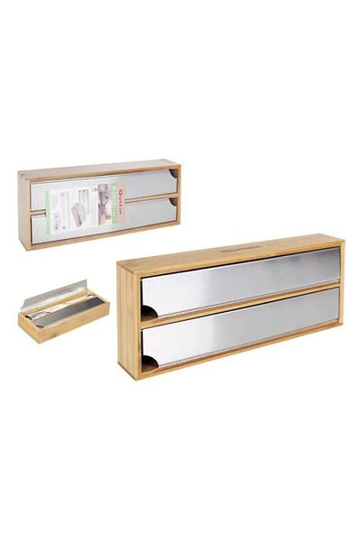 Quttin Double foil dispenser, Quttin, Bamboo, 33.5 x 13 x 5.5 cm