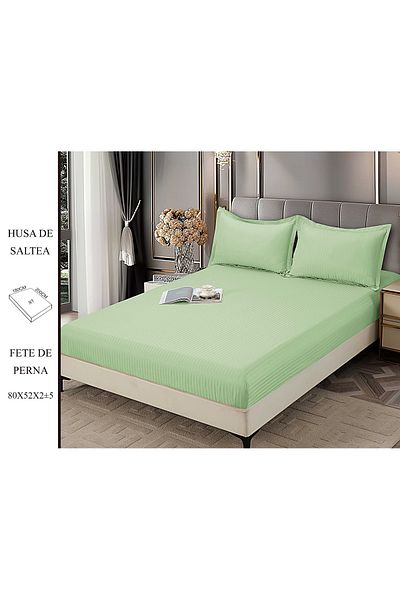 CHIRASO CHIRASO Bed Cover Set, DAMASK, for 180x200cm mattress and 2 Pillowcases 52x80cm, light green
