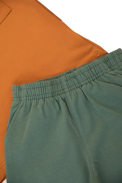 Egelite Boy's Summer Pocket Detail 6-7-8-9-10 Years Old Single Bottom Top Shorts Suit