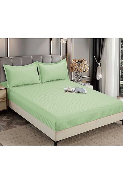 CHIRASO CHIRASO Bed Cover Set, DAMASK, for 180x200cm mattress and 2 Pillowcases 52x80cm, light green