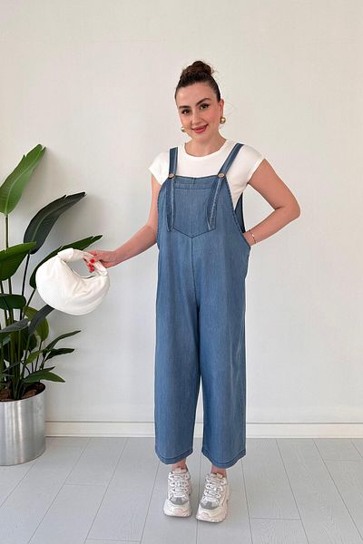 MaziButik Denim Overall Jumpsuit Blue