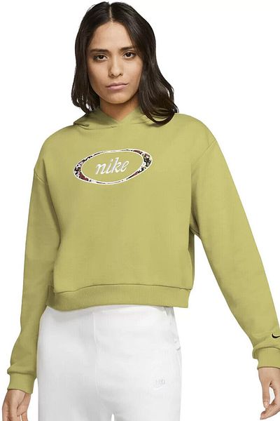 Nike Sportswear Loose Fit Women's Hoodie Crop Women's Fleece Loose Cut Crop Hooded Sweatshirt Pistachio