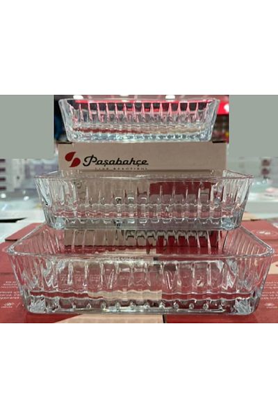 Paşabahçe Freesia 3-Piece 14 cm Rectangular Bowl Transparent 530323