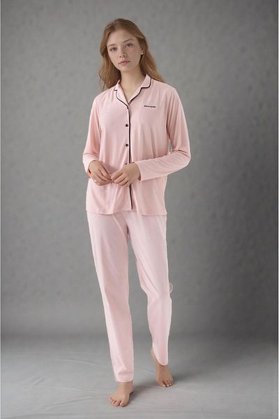 Pierre Cardin Women's Retro Pink Cotton Modal Boxed Pajamas Set Q9P4K3I6Ker