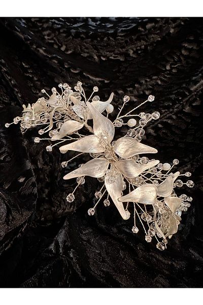 KREATIVA Flexible crown with acrylic flowers and crystals