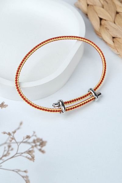 Jack Ferrero Silver Steel / Unisex Colorful String Bracelet (Adjustable)