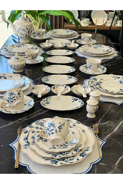 Onedekor Rosa 48 Piece Porcelain Breakfast Set for 6 People