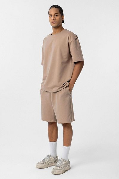 VAMOSCLO Basic Oversize Shorts Set Mink
