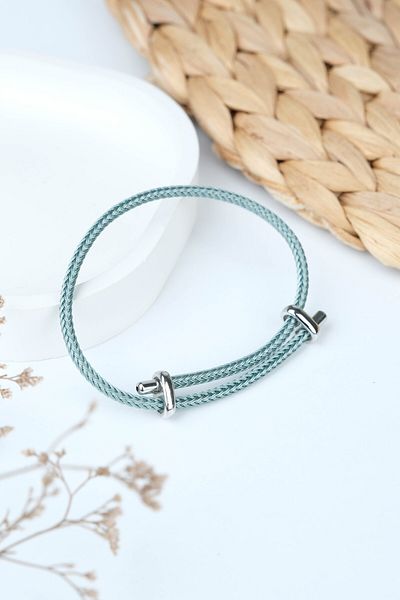 Jack Ferrero Silver Steel / Unisex Colorful String Bracelet (Adjustable)