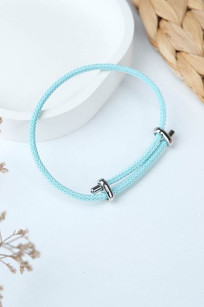Jack Ferrero Silver Steel / Unisex Colorful String Bracelet (Adjustable)