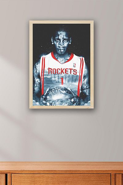 Saturn Pictură înrămată Tracy McGrady - Pictură poster NBA Houston Rockets