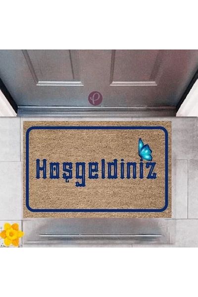 Mu Art Ahşap Door Mat Decorative Digital Printing Welcome P-2367