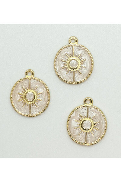 Yıldırım قلادة شمس بيضاء مقاس 25 × 20 مم – إكسسوار مجوهرات لامعة من الفولاذ ا...