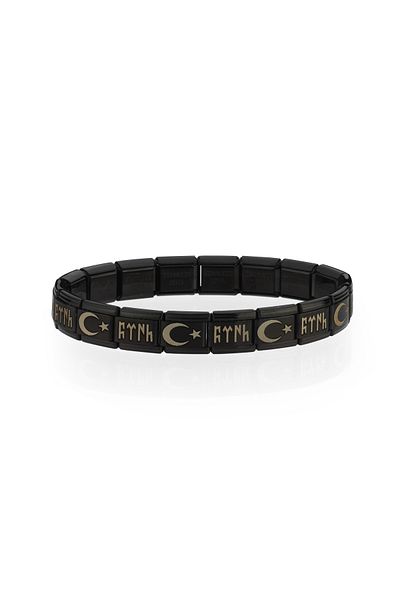 Takı Dükkanı Moon Starry Gokturkish Turkish Italian Charm Unisex Steel Bracelet Scb60
