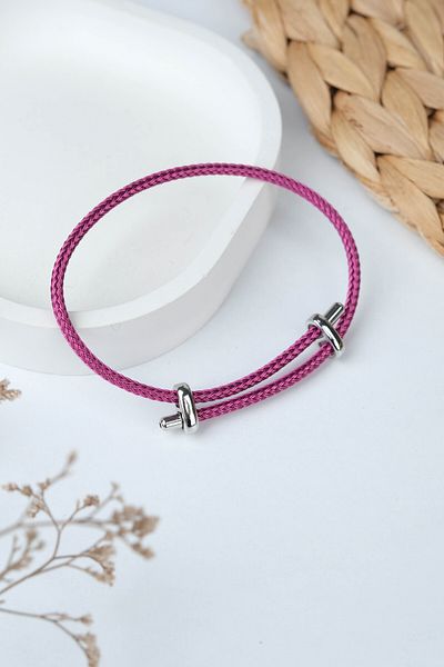 Jack Ferrero Silver Steel / Unisex Colorful String Bracelet (Adjustable)