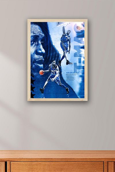 Saturn Tracy McGrady Pictură înrămată - Pictură poster NBA de baschet