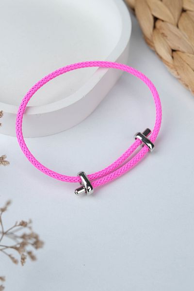 Jack Ferrero Silver Steel / Unisex Colorful String Bracelet (Adjustable)