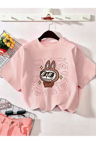 Touz Moda Cool Labubu Kids Design Unisex Oversize T-shirt