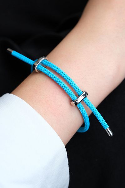 Jack Ferrero Silver Steel / Unisex Colorful String Bracelet (Adjustable)