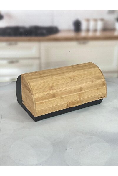 Şahane حاوية تخزين الخبز ريترو TKEBT باللون الأسود