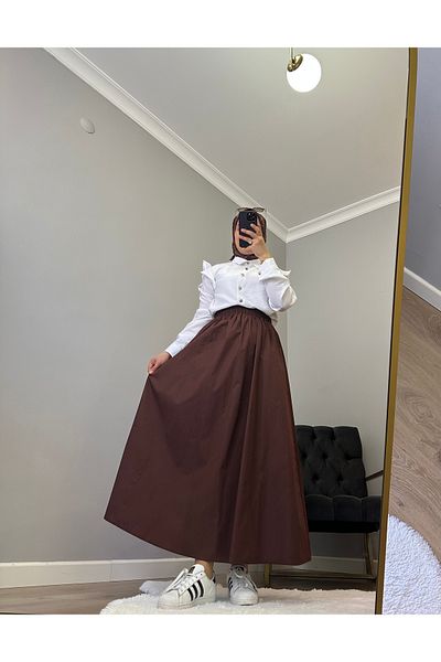 GOFRE Poplin Clous Skirt with Pocket